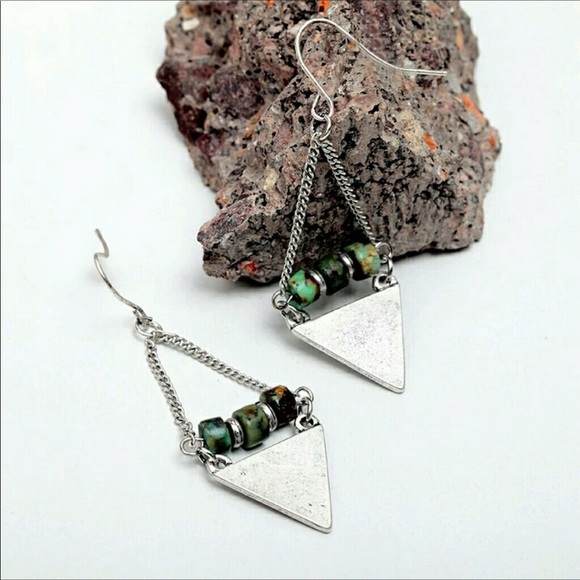 Boho Triangle Earrings - Picture 4 of 5